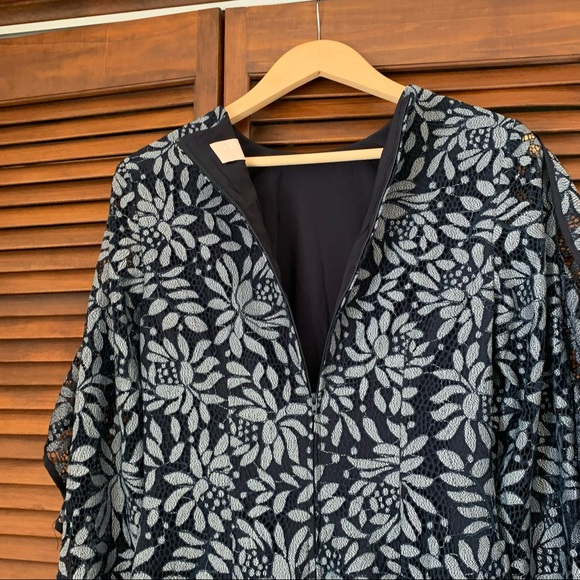 KEEPSAKE Engage Navy Blue Lace Long Sleeve Dress S - Picture 13 of 14